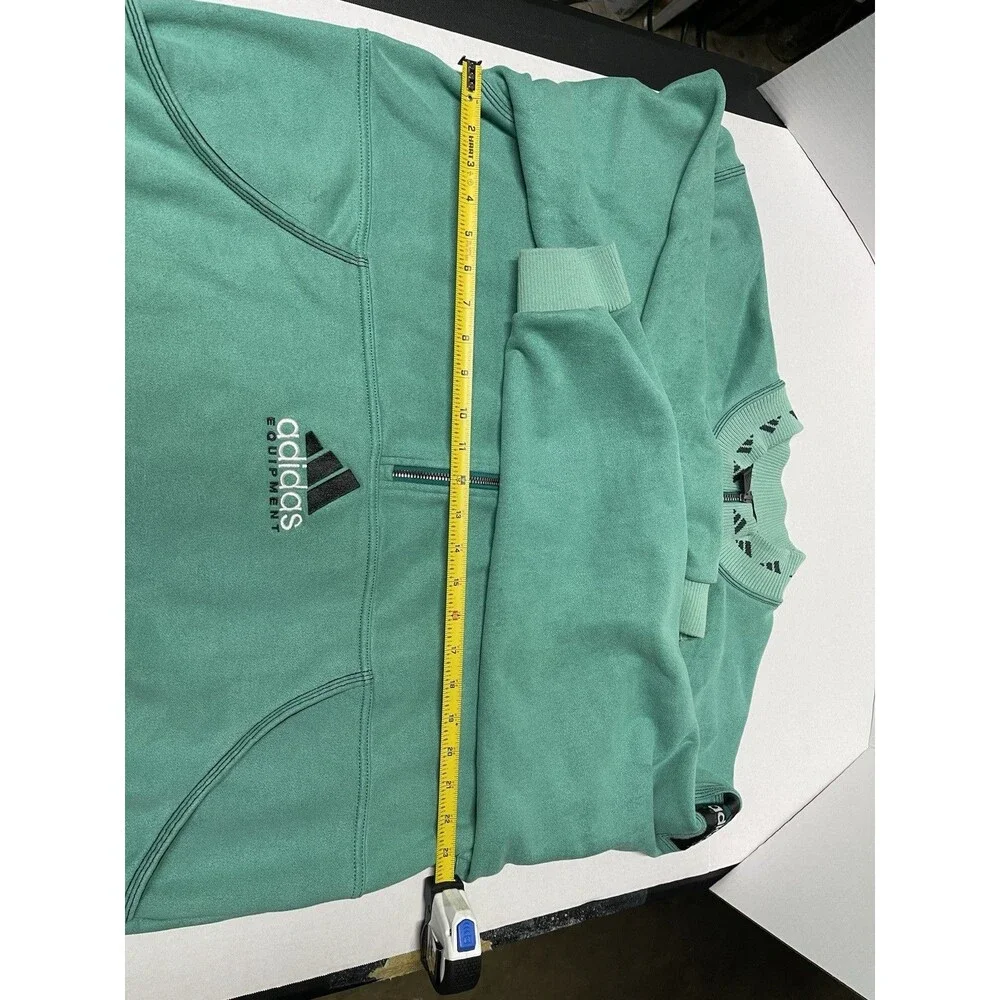 Vintage Adidas Equipment Sweatshirt 1/2 Zip Large Men's 90s Pullover Teal